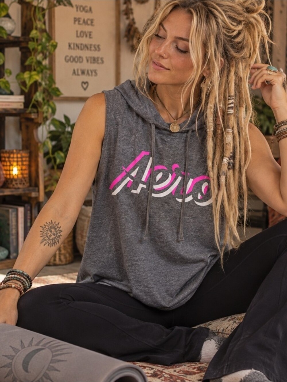 4/$15 Aéropostale 90s Y2K Pink Logo Tank Hoodie Gray Sportswear Streetwear